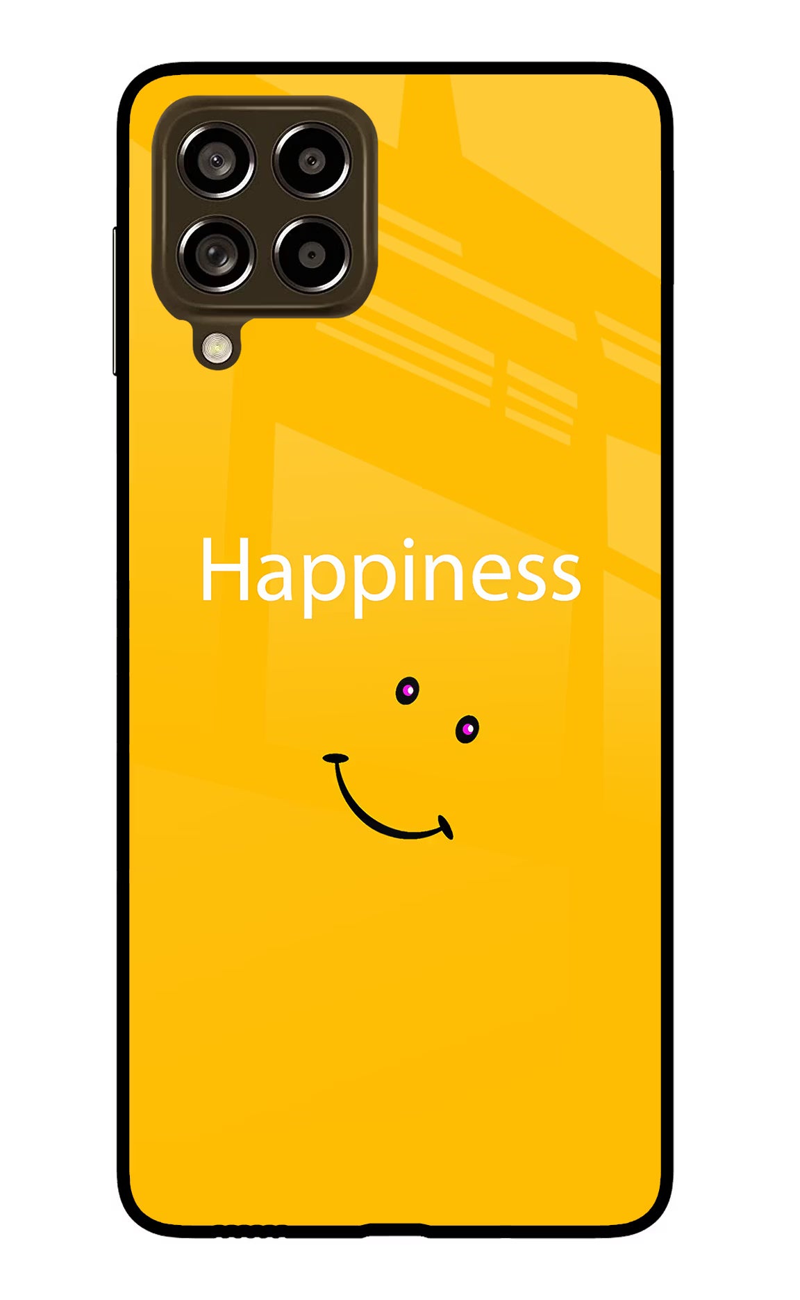 Happiness With Smiley Samsung M53 5G Glass Case Back Cover by Casekaro