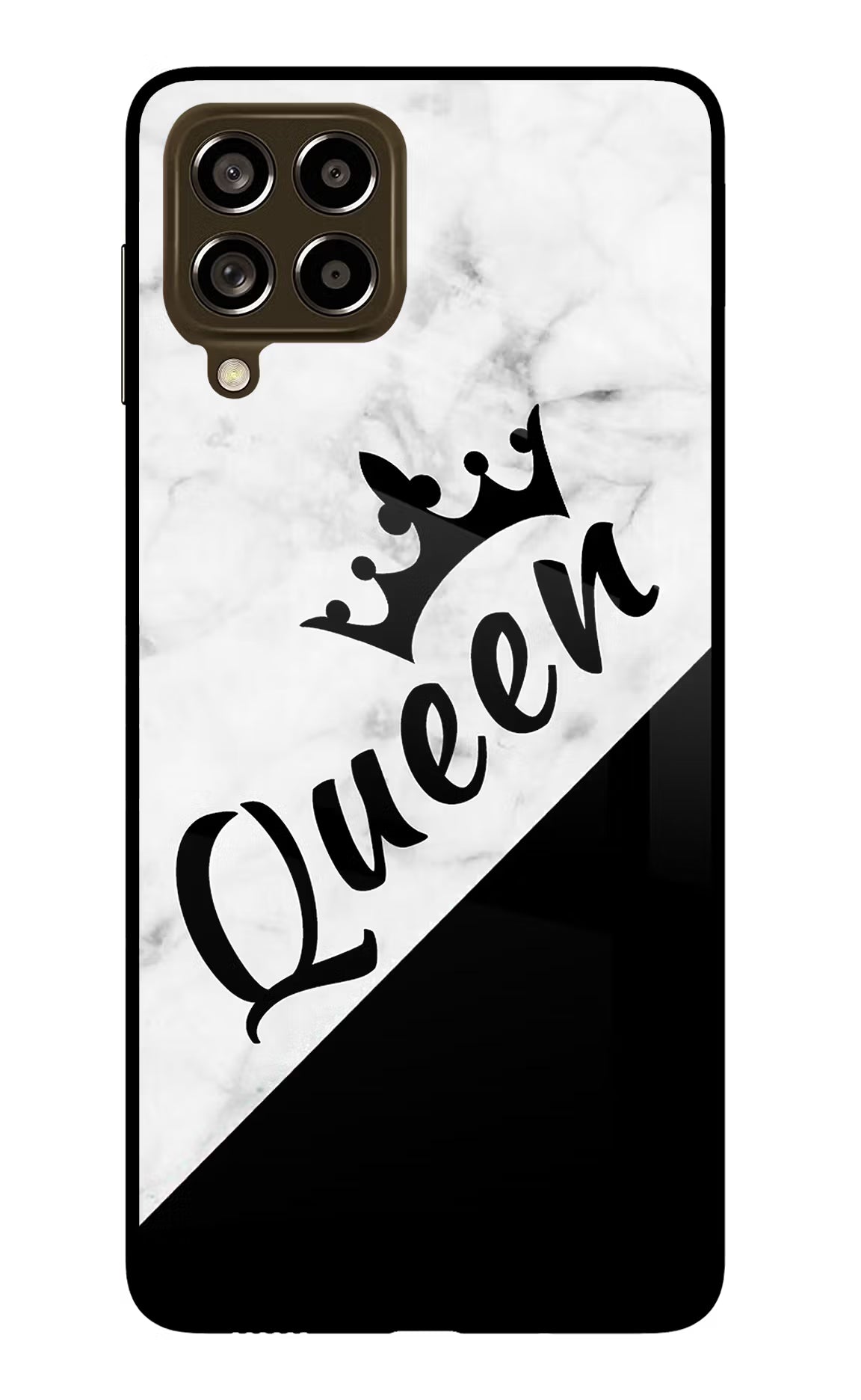 Queen Samsung M53 5G Glass Case Back Cover by Casekaro