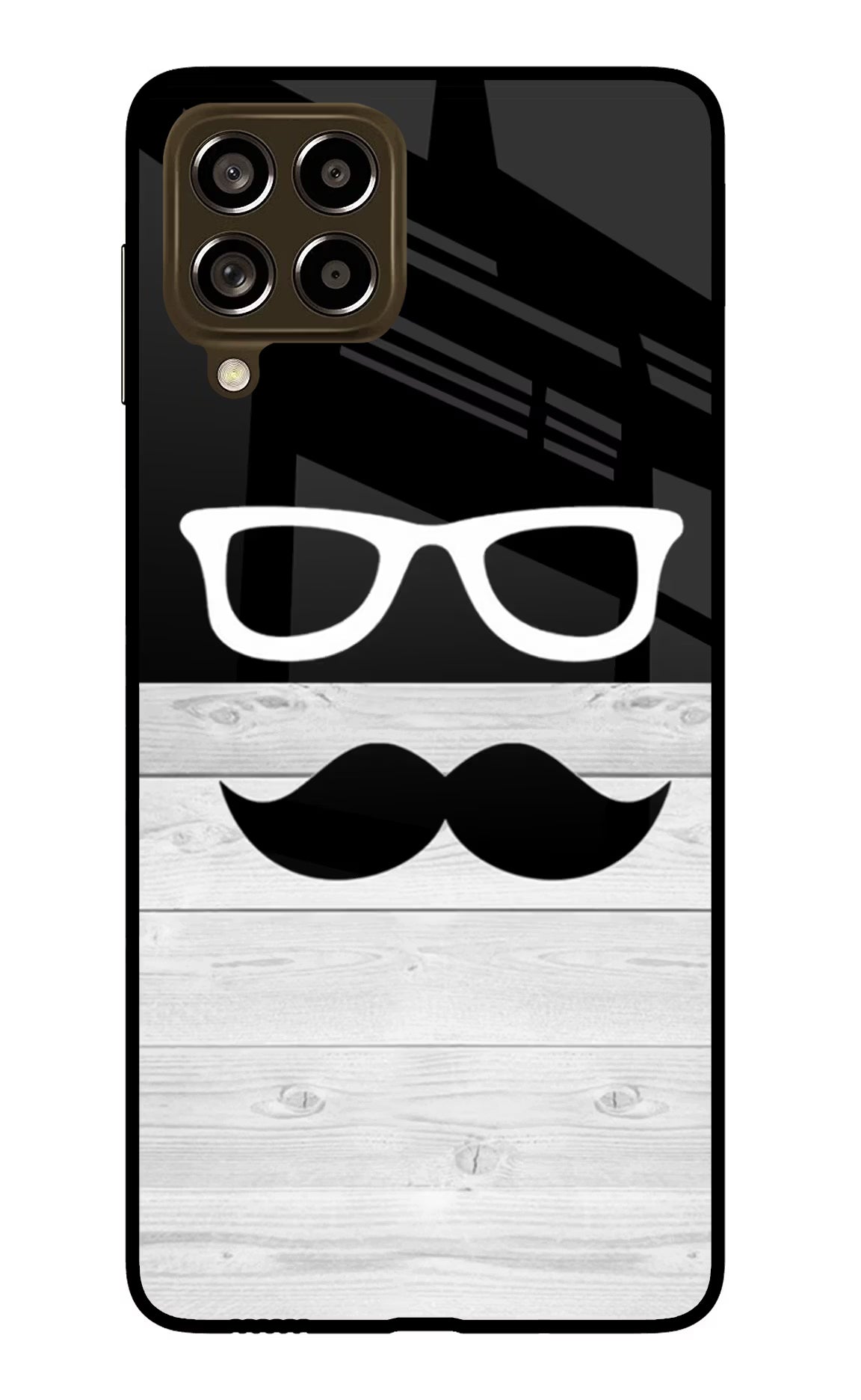 Mustache Samsung M53 5G Glass Case Back Cover by Casekaro