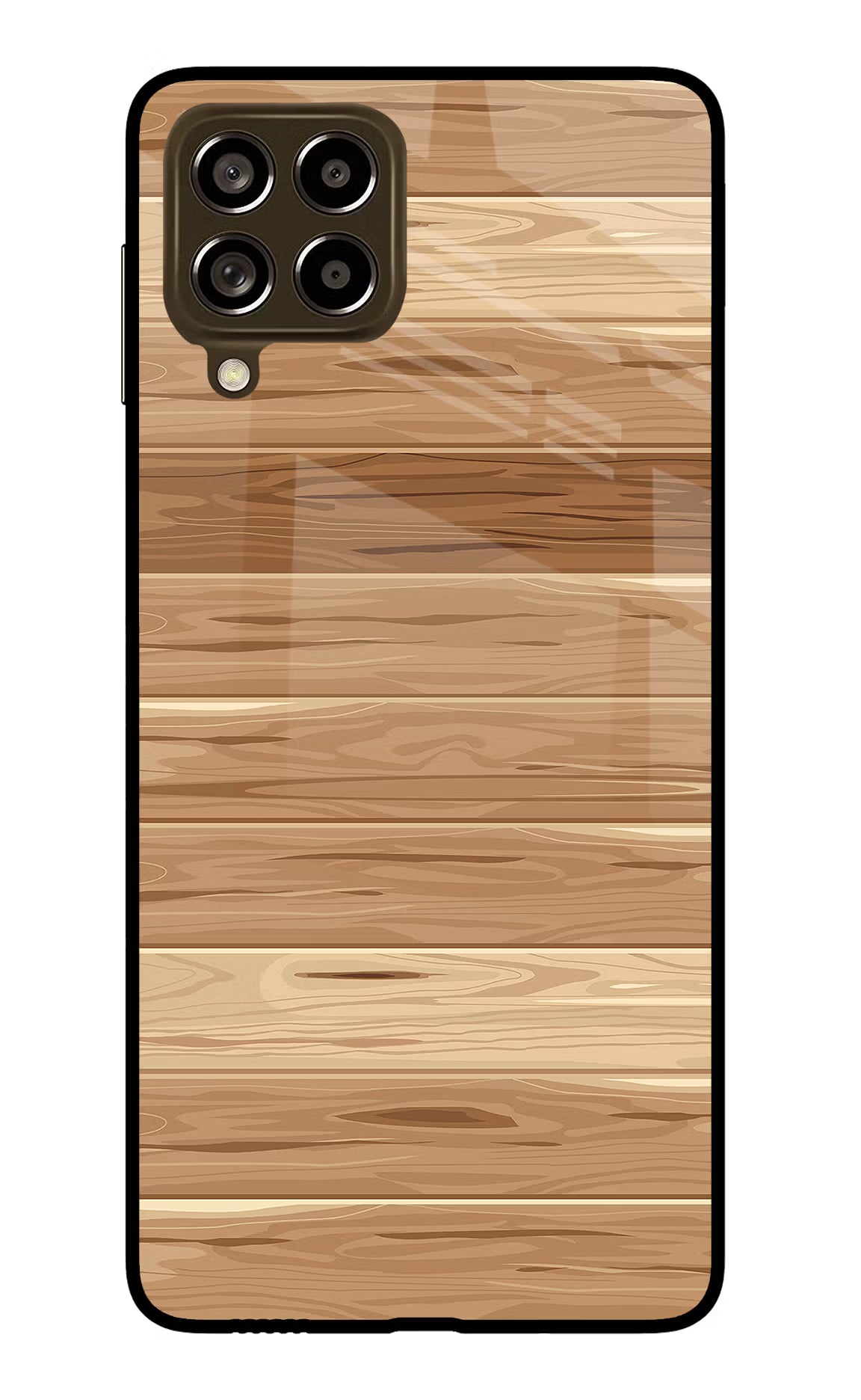 Wooden Vector Samsung M53 5G Glass Case Back Cover by Casekaro