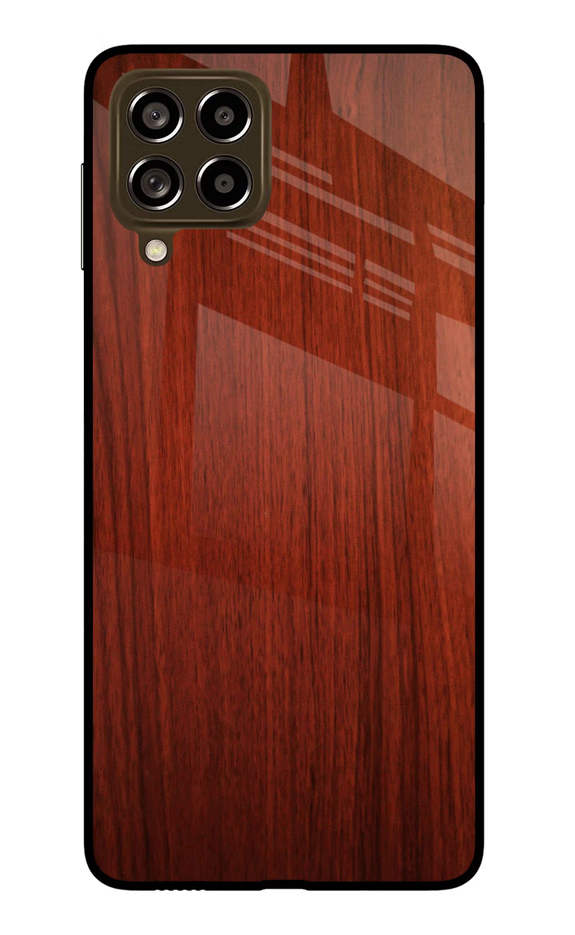 Wooden Plain Pattern Samsung M53 5G Glass Case Back Cover by Casekaro