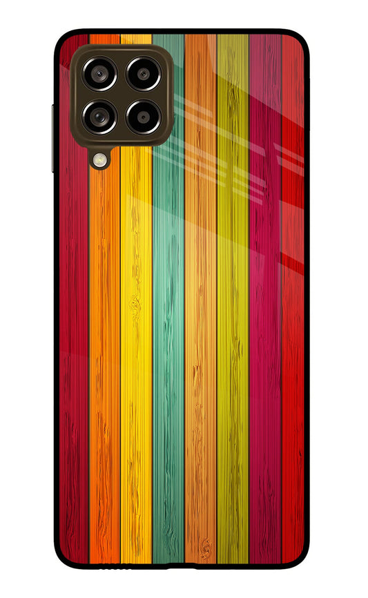 Multicolor Wooden Samsung M53 5G Glass Case