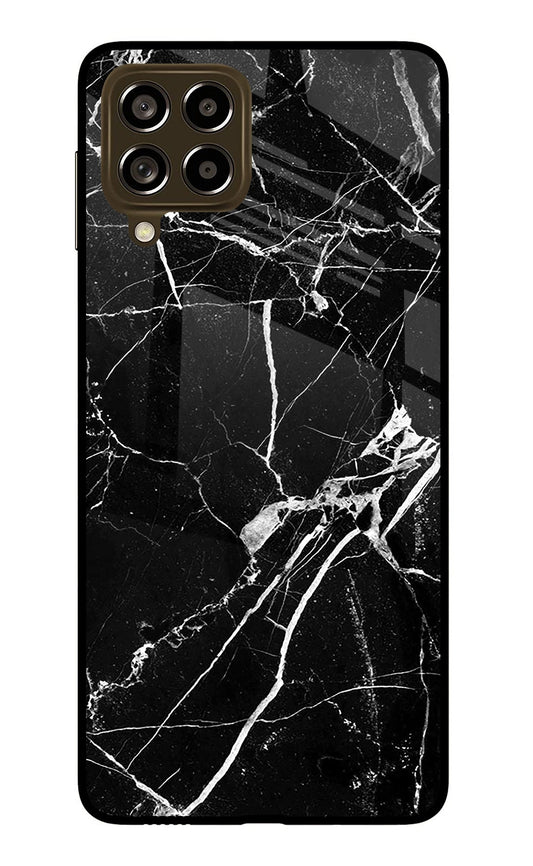 Black Marble Pattern Samsung M53 5G Glass Case