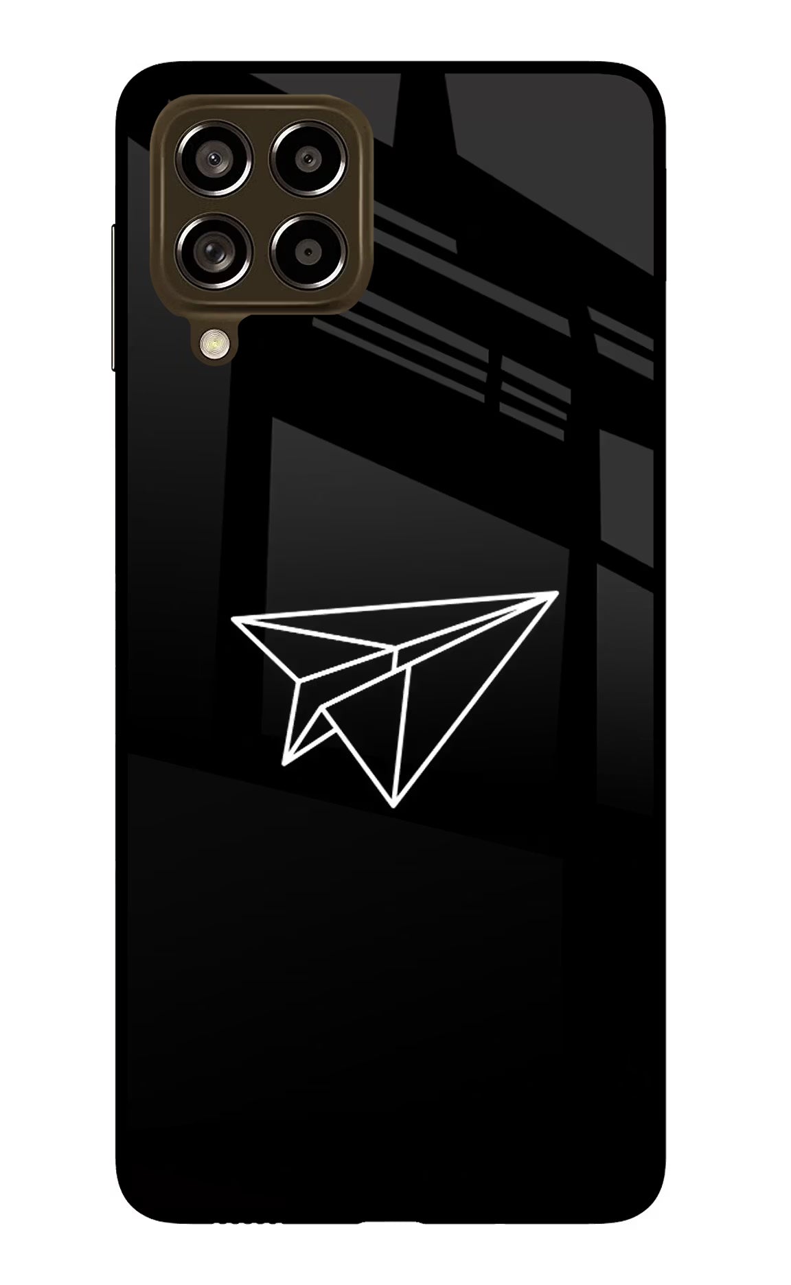 Paper Plane White Samsung M53 5G Glass Case Back Cover by Casekaro