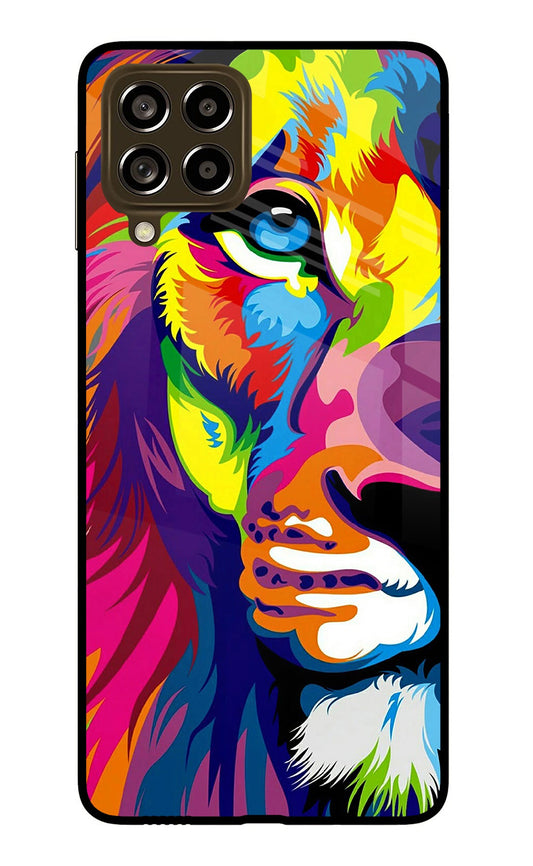 Lion Half Face Samsung M53 5G Glass Case