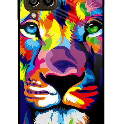Lion Samsung M53 5G Glass Case Back Cover by Casekaro