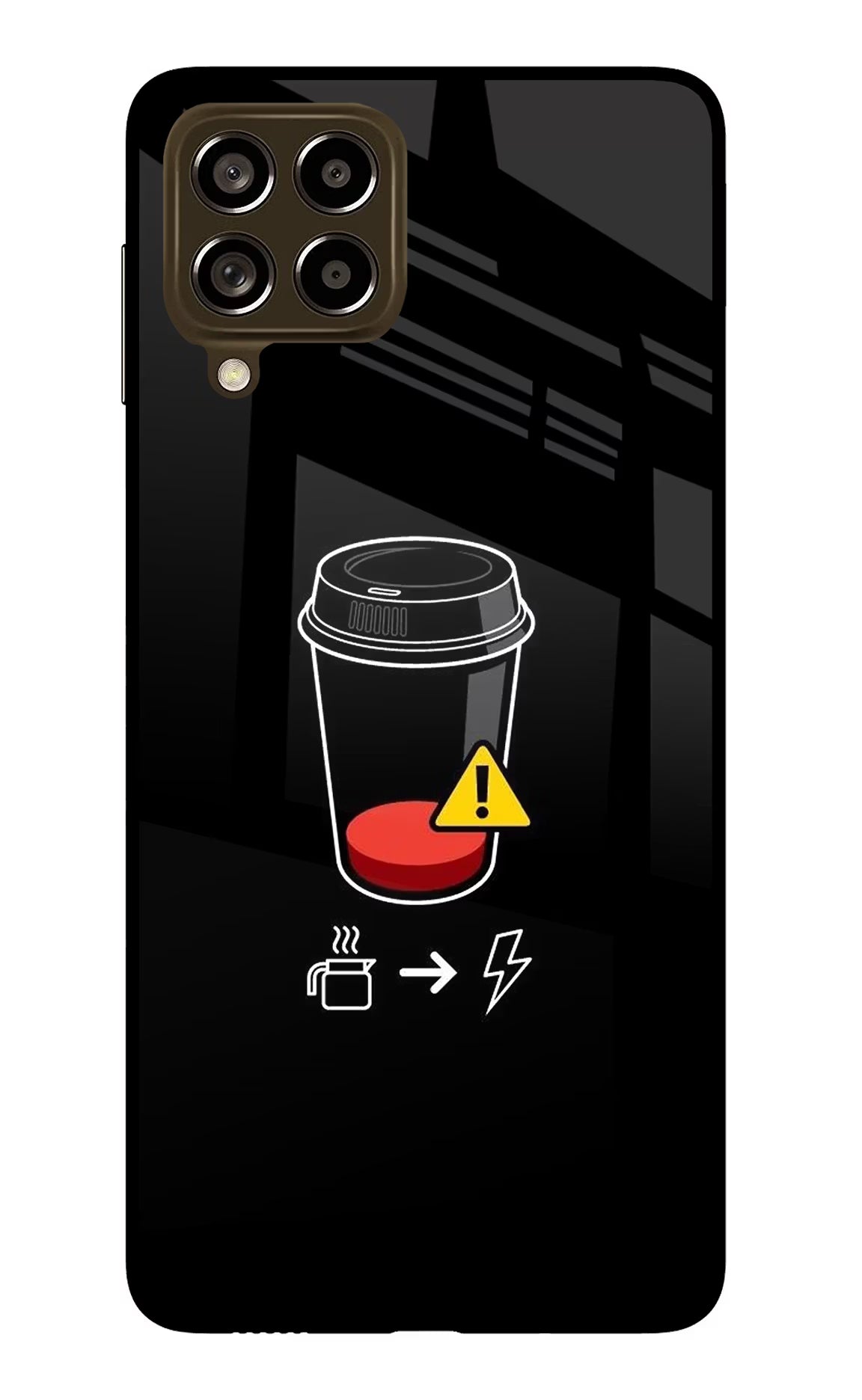 Coffee Samsung M53 5G Glass Case Back Cover by Casekaro