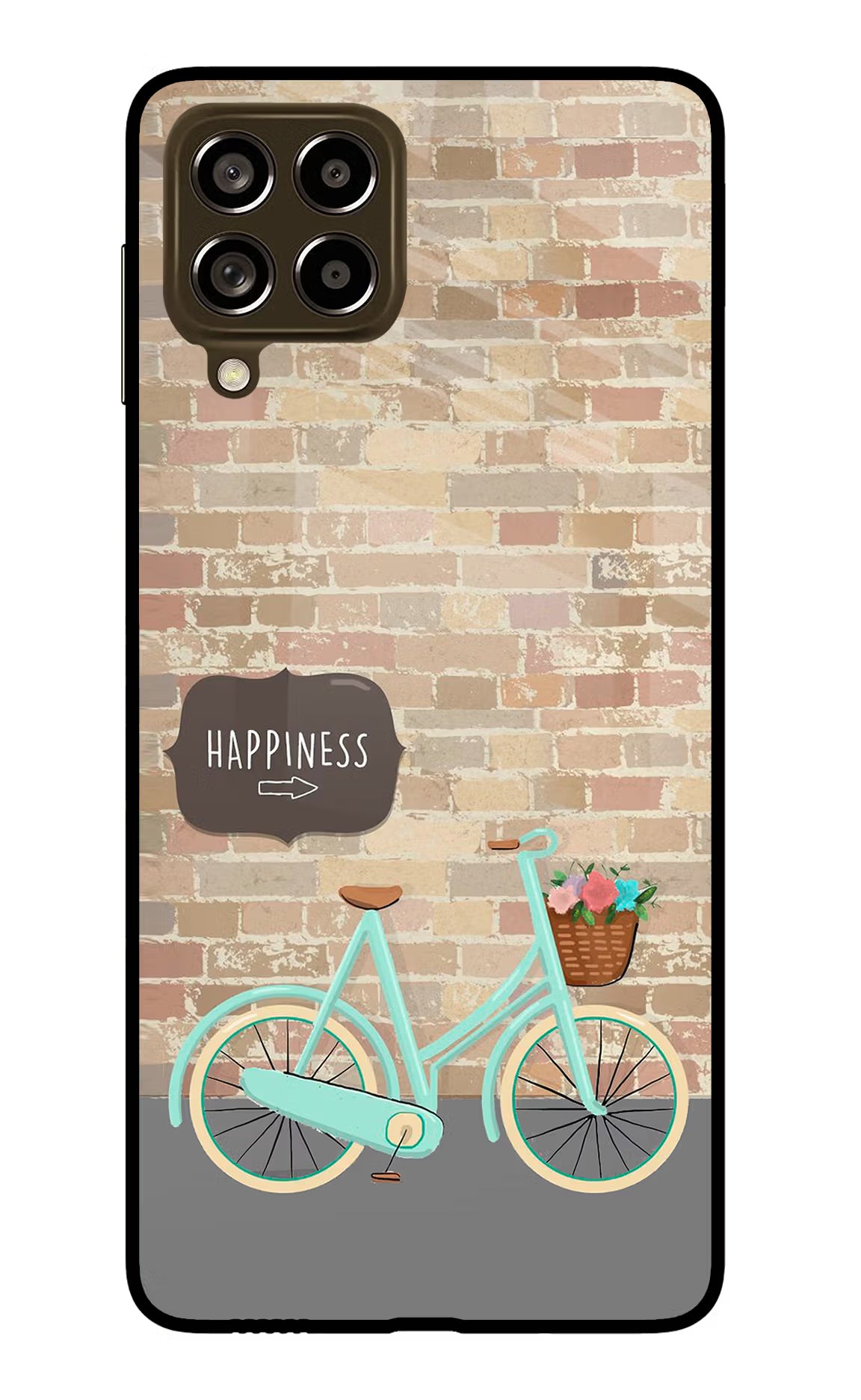 Happiness Artwork Samsung M53 5G Glass Case Back Cover by Casekaro