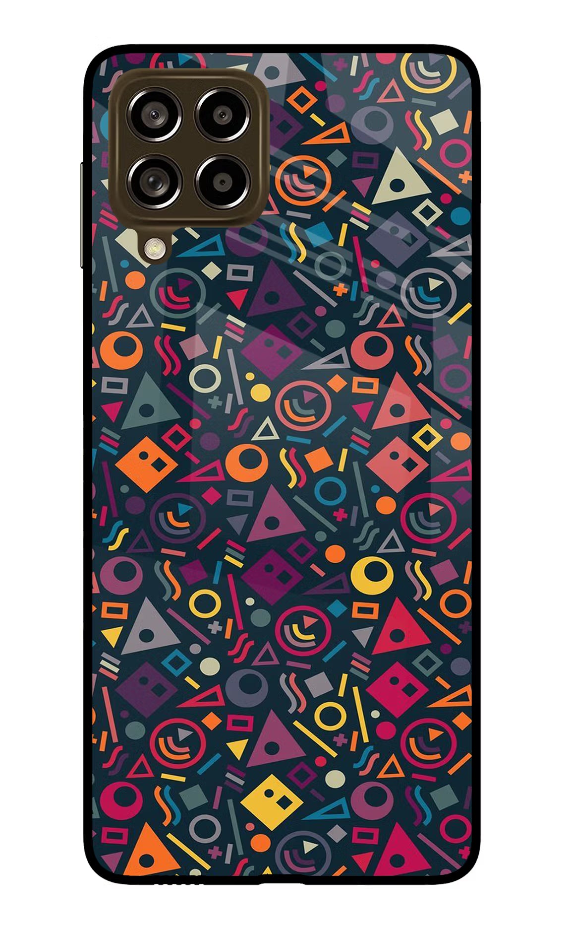 Geometric Abstract Samsung M53 5G Glass Case Back Cover by Casekaro