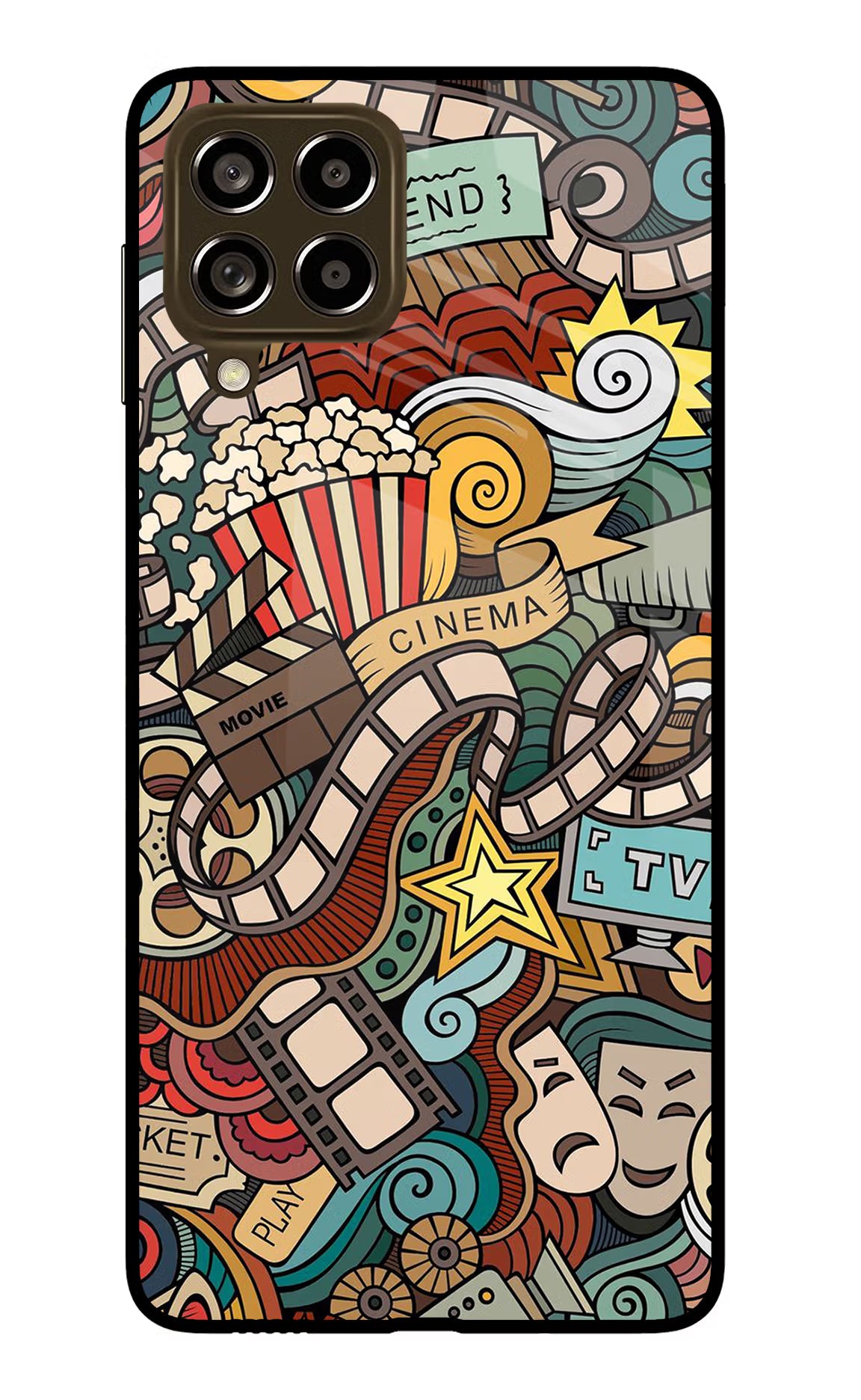 Cinema Abstract Samsung M53 5G Glass Case Back Cover by Casekaro