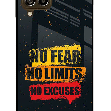 No Fear No Limits No Excuse Samsung M53 5G Glass Case Back Cover by Casekaro