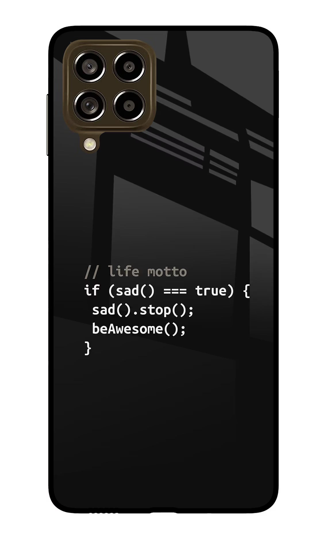 Life Motto Code Samsung M53 5G Glass Case Back Cover by Casekaro