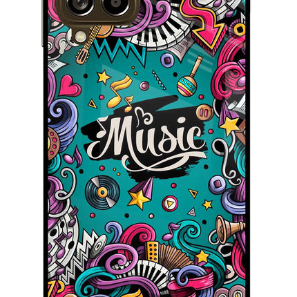 Music Graffiti Samsung M53 5G Glass Case Back Cover by Casekaro