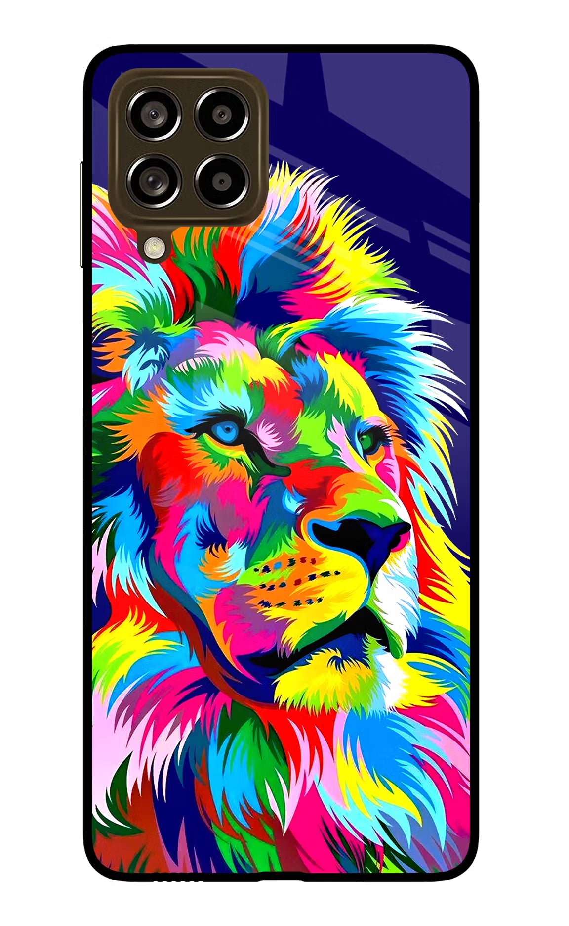Vector Art Lion Samsung M53 5G Glass Case Back Cover by Casekaro