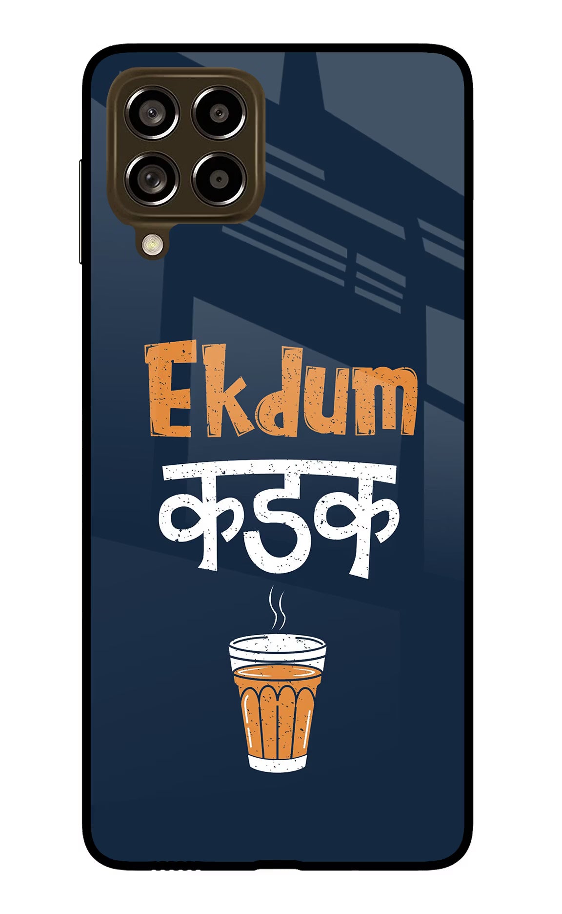 Ekdum Kadak Chai Samsung M53 5G Glass Case Back Cover by Casekaro