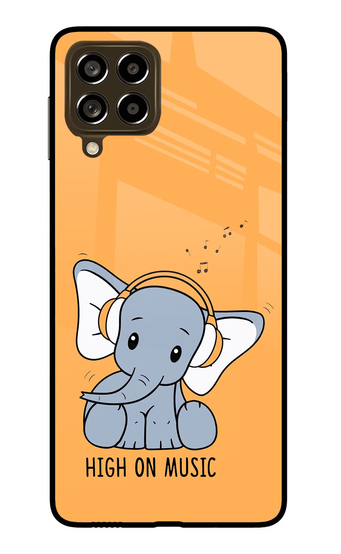 High On Music Samsung M53 5G Glass Case Back Cover by Casekaro