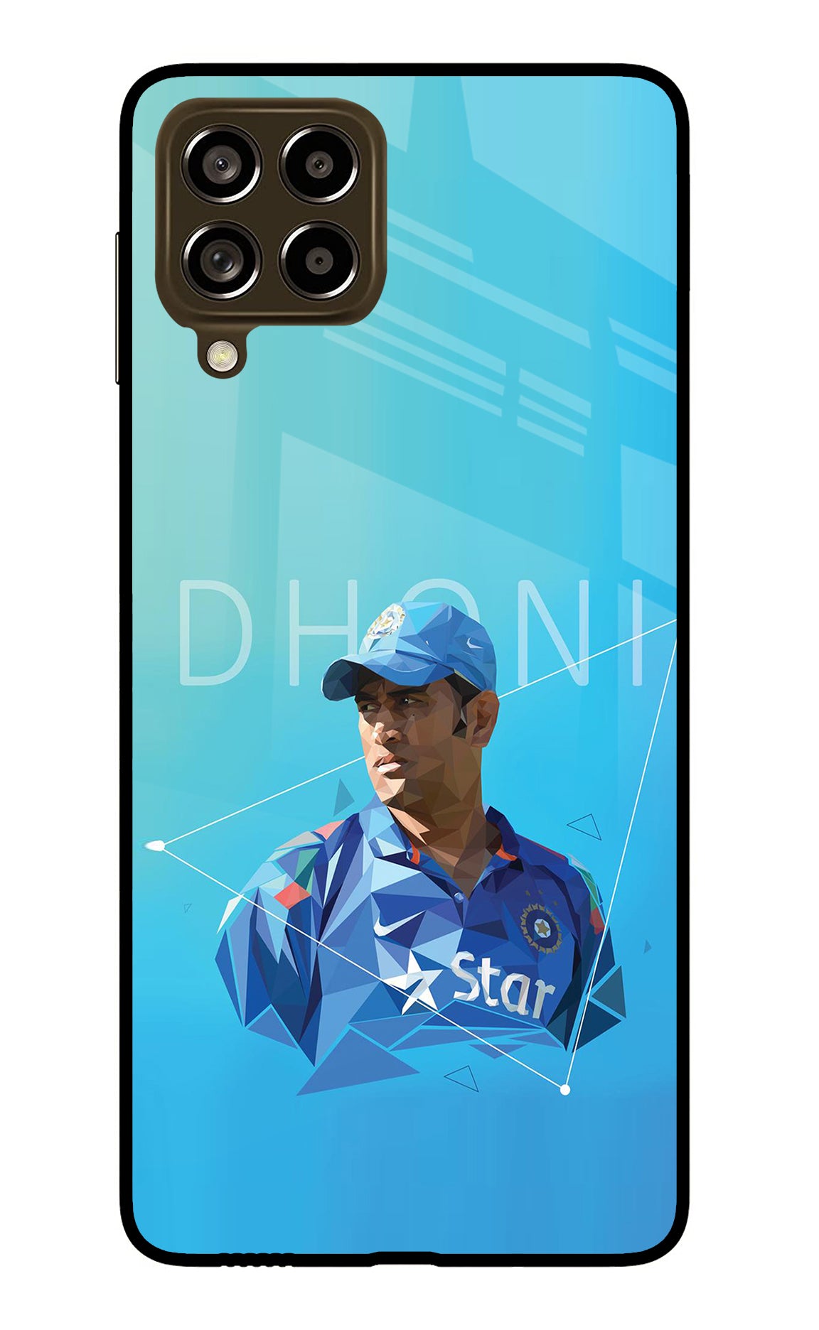 Dhoni Artwork Samsung M53 5G Glass Case