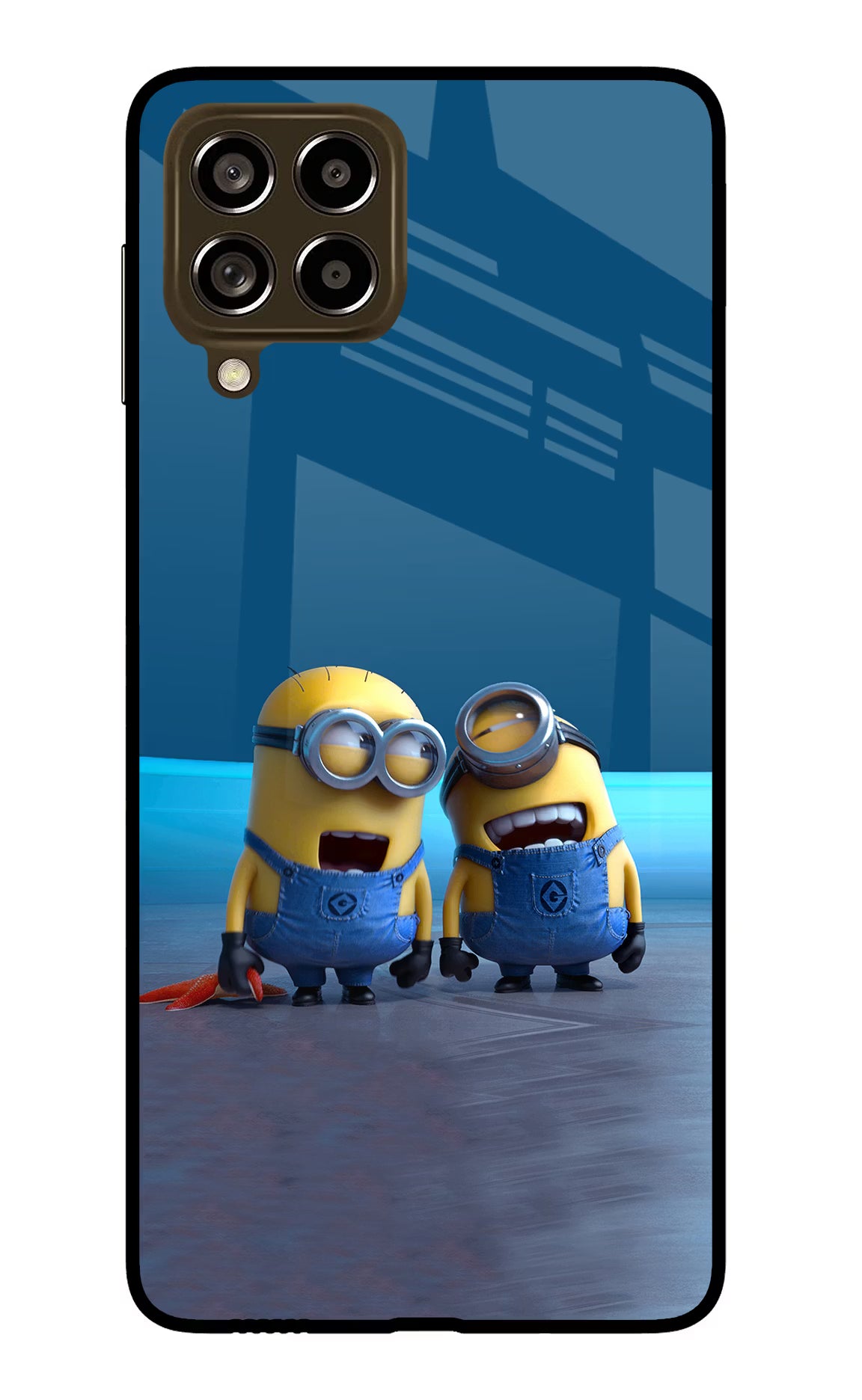 Minion Laughing Samsung M53 5G Glass Case Back Cover by Casekaro