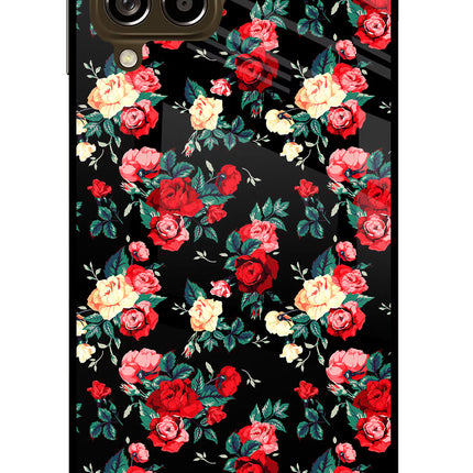 Rose Pattern Samsung M53 5G Glass Case