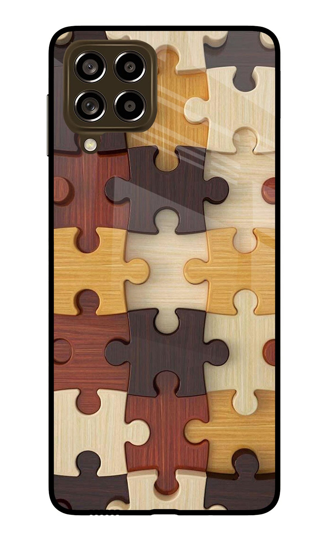 Wooden Puzzle Samsung M53 5G Glass Case