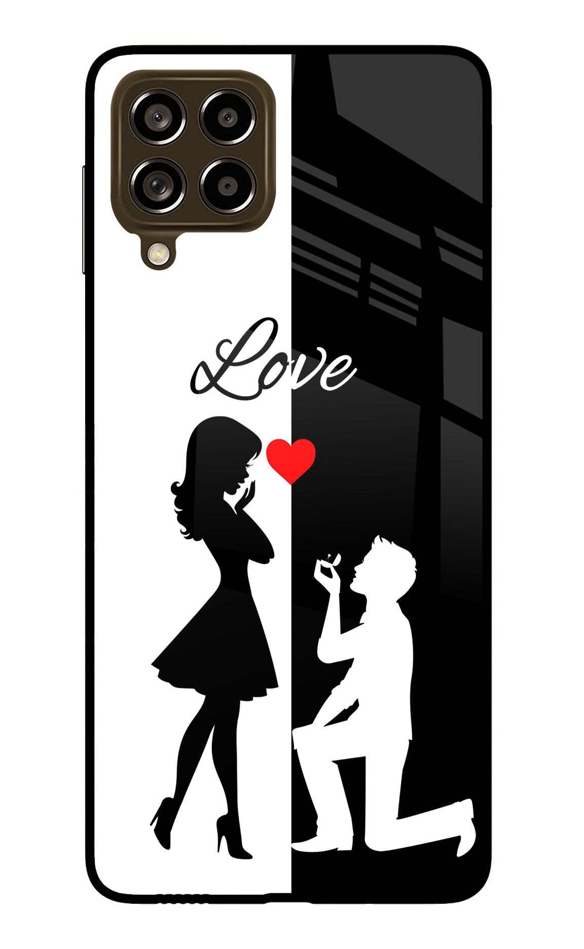 Love Propose Black And White Samsung M53 5G Back Cover