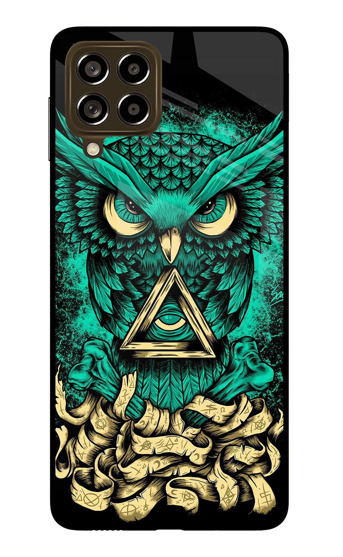 Green Owl Samsung M53 5G Glass Case