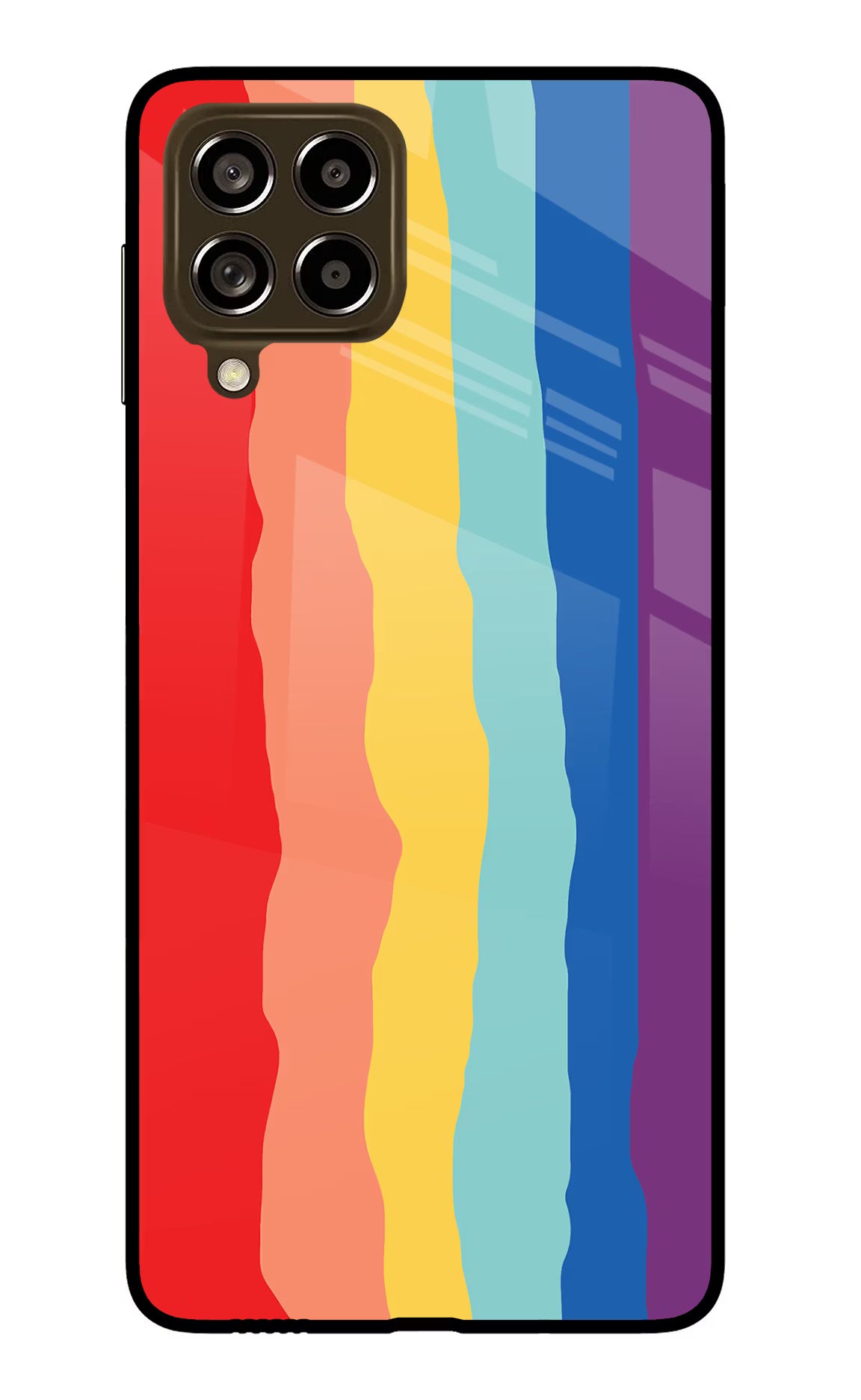 Rainbow Samsung M53 5G Glass Case Back Cover by Casekaro