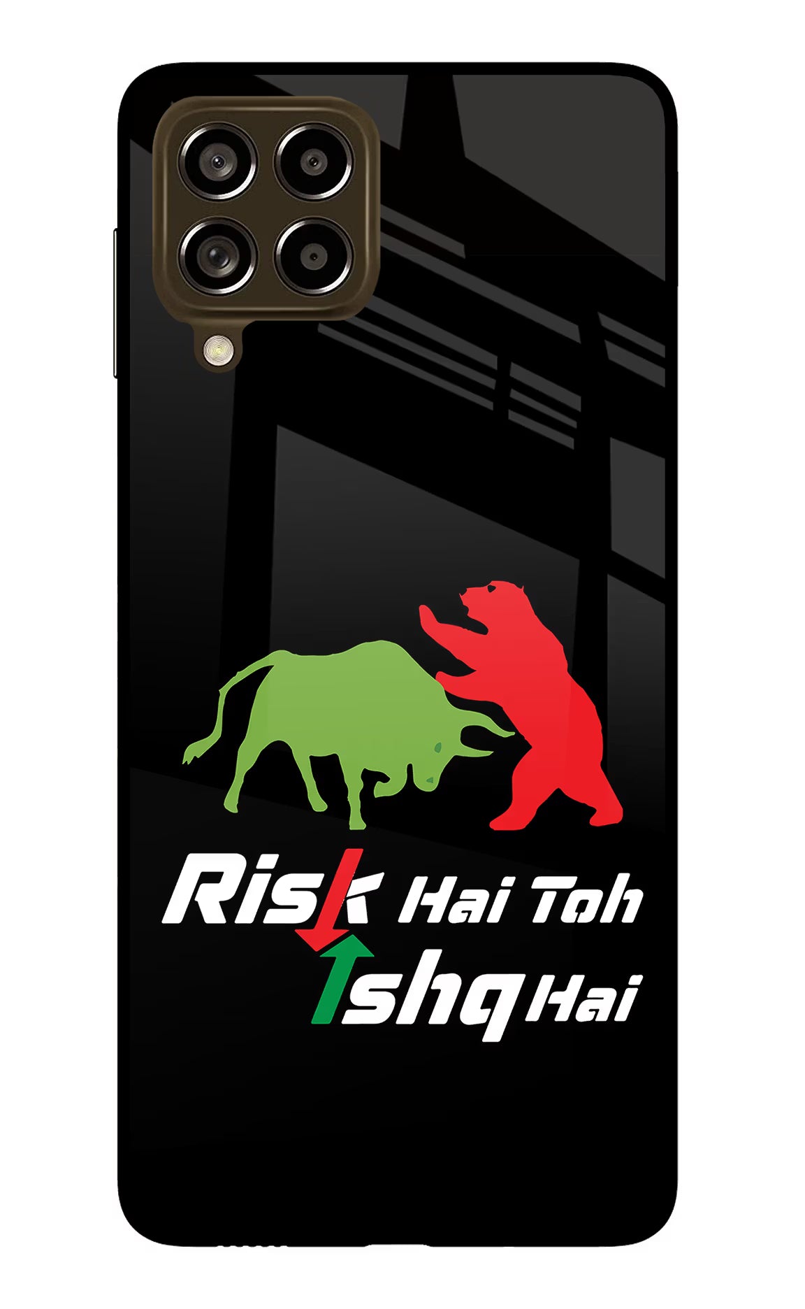 Risk Hai Toh Ishq Hai Samsung M53 5G Glass Case Back Cover by Casekaro