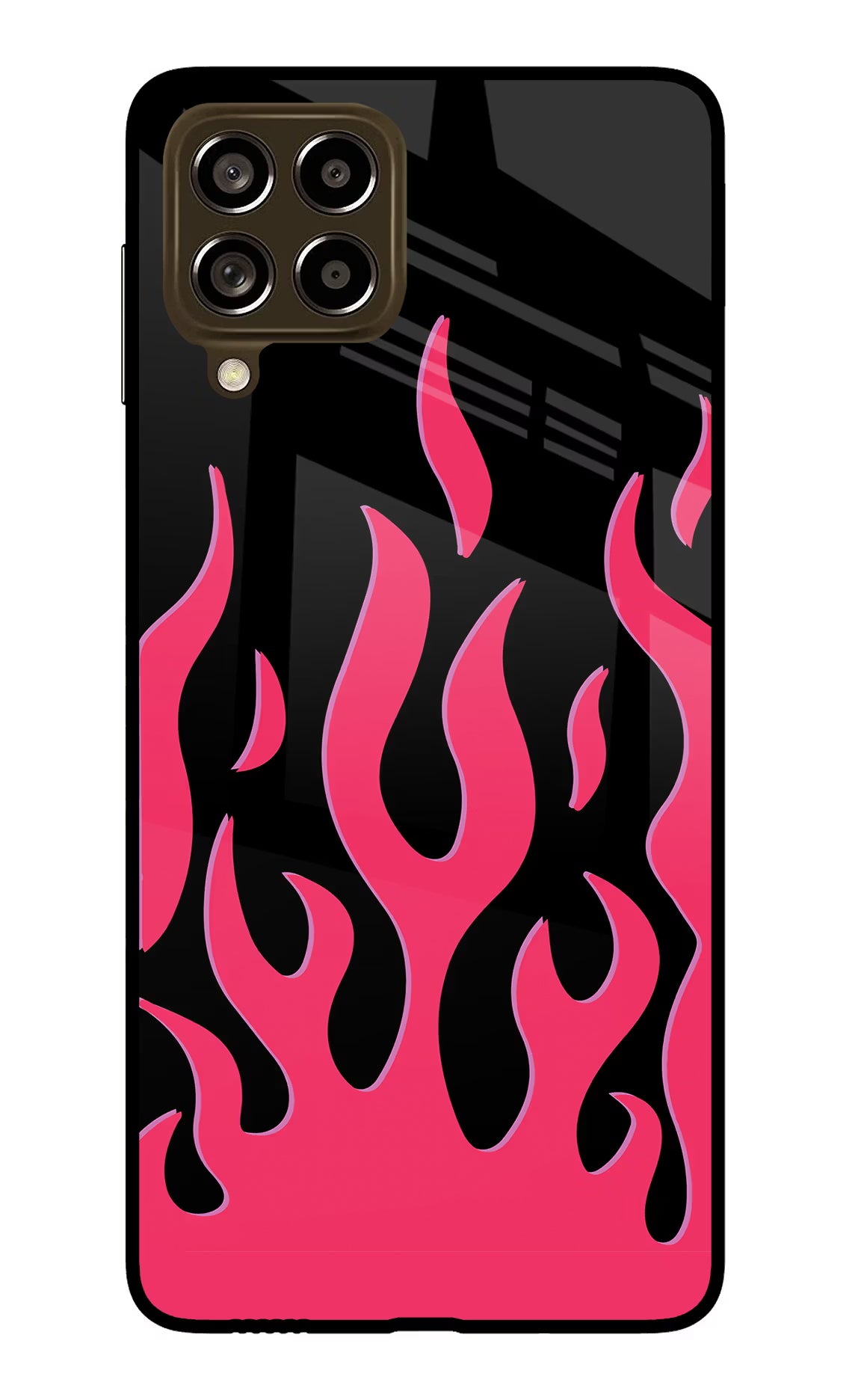Fire Flames Samsung M53 5G Glass Case Back Cover by Casekaro