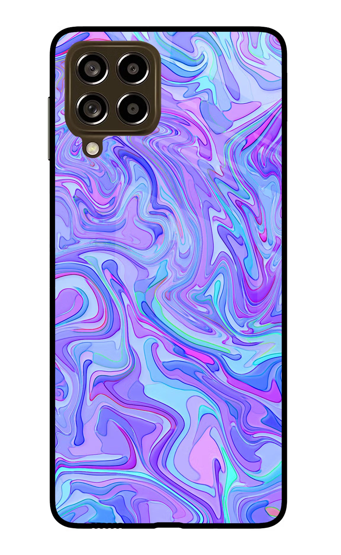 Glitter Samsung M53 5G Glass Case Back Cover by Casekaro