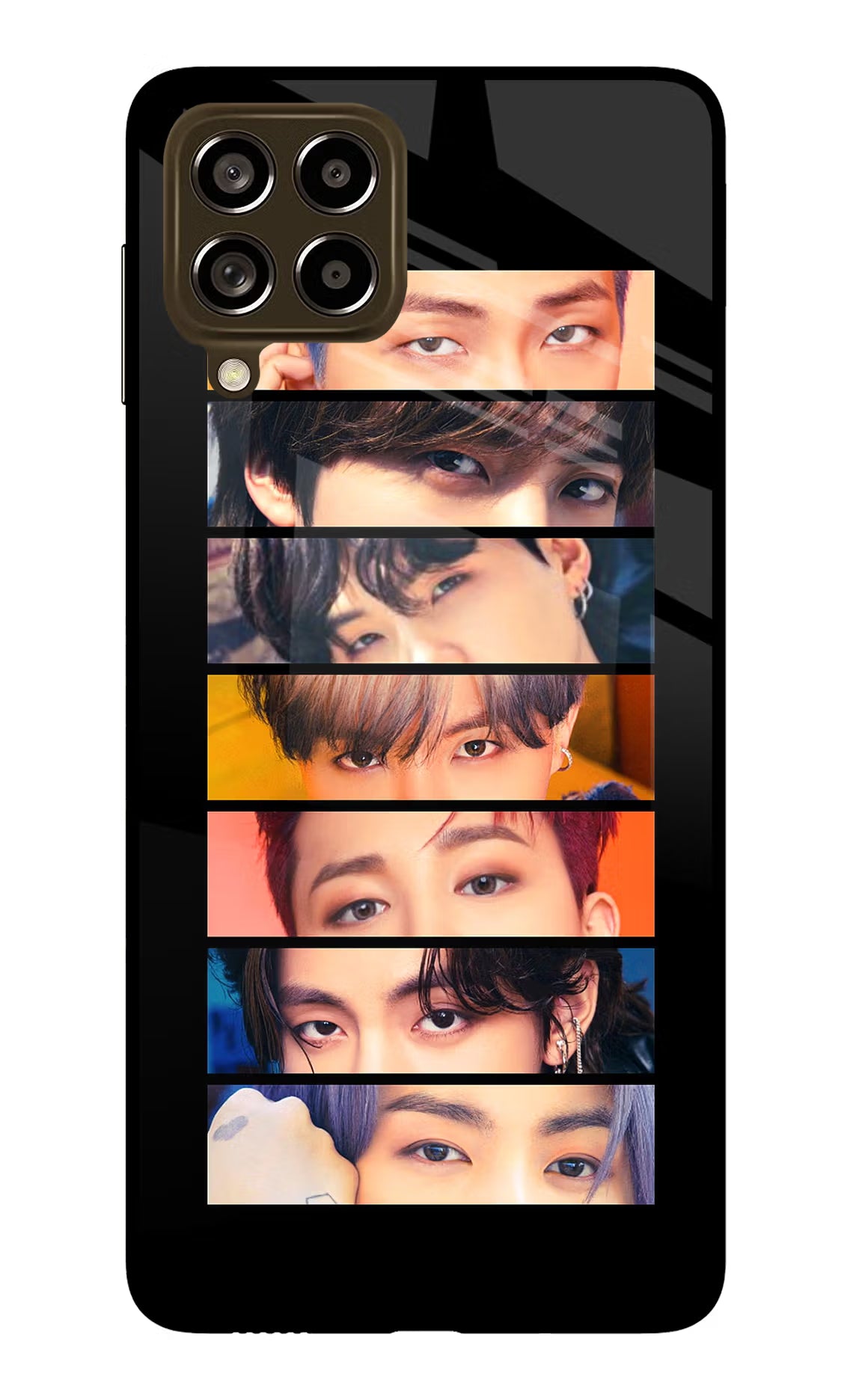 BTS Eyes Samsung M53 5G Glass Case Back Cover by Casekaro