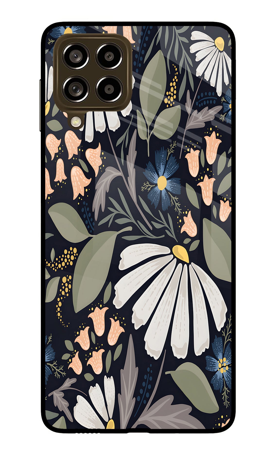 Flowers Art Samsung M53 5G Glass Case