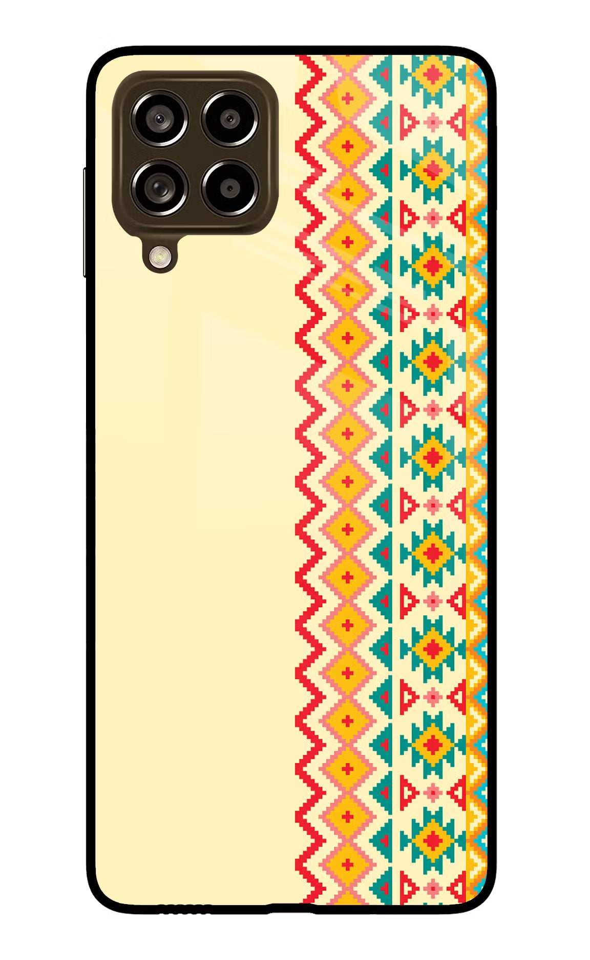 Ethnic Seamless Samsung M53 5G Glass Case Back Cover by Casekaro
