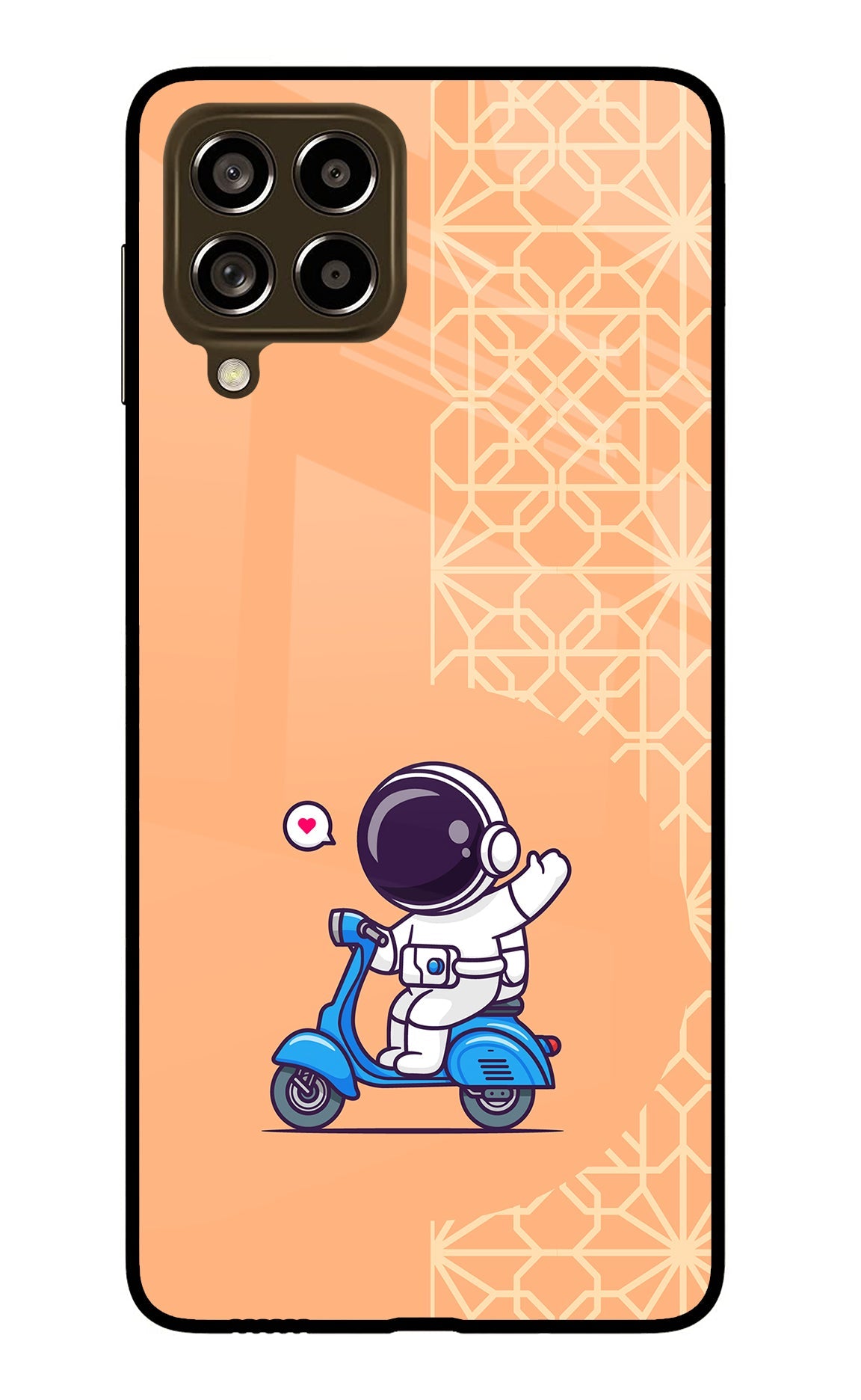 Cute Astronaut Riding Samsung M53 5G Glass Case