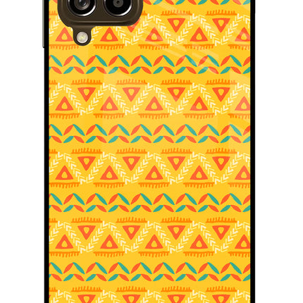 Tribal Pattern Samsung M53 5G Glass Case Back Cover by Casekaro