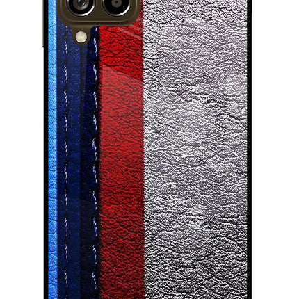BMW Stripes Samsung M53 5G Glass Case Back Cover by Casekaro
