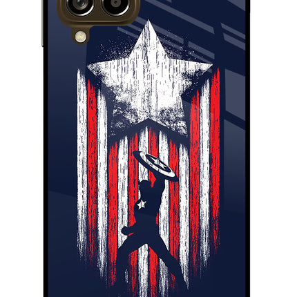 Captain America Marvel Art Samsung M53 5G Glass Case Back Cover by Casekaro