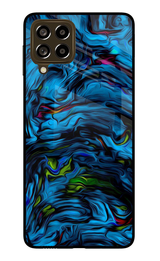 Dark Blue Abstract Samsung M53 5G Glass Case