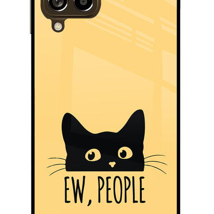 Ew People Catitude Samsung M53 5G Glass Case Back Cover by Casekaro
