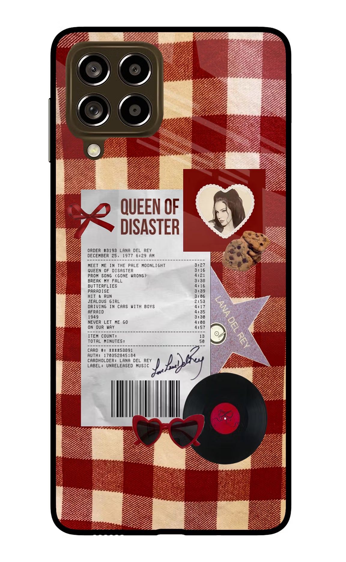 Queen of Disaster Samsung M53 5G Glass Case Back Cover by Casekaro