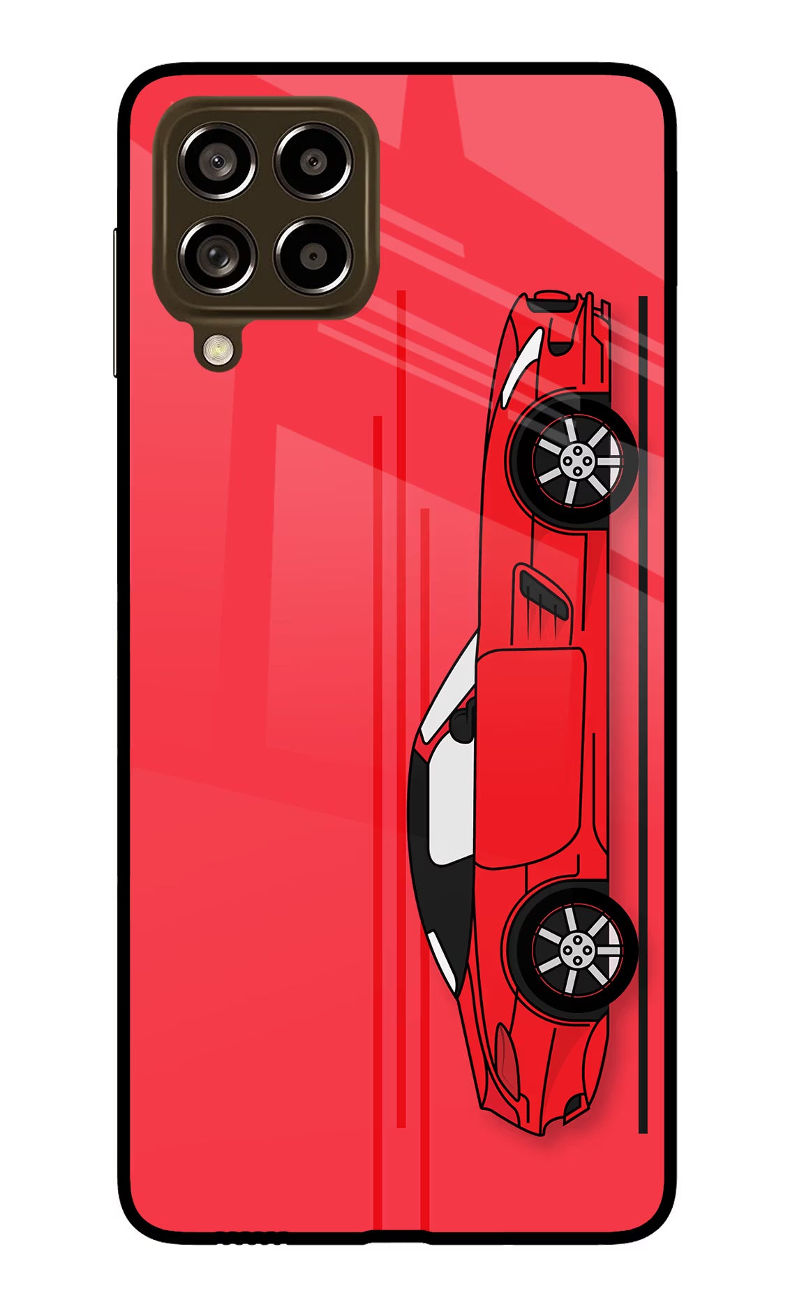 Red Velocity Samsung M53 5G Glass Case Back Cover by Casekaro