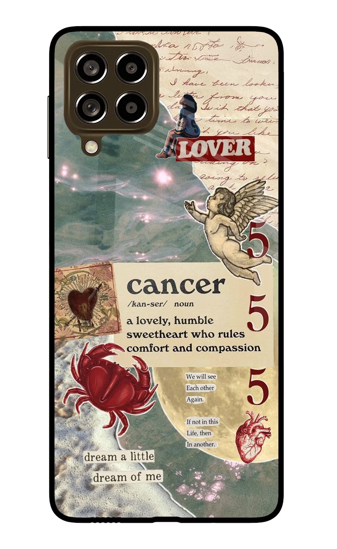 Cancer Zodiac Samsung M53 5G Glass Case Back Cover by Casekaro