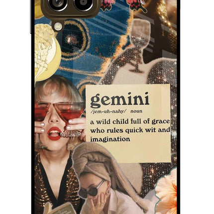 Gemini Zodiac Samsung M53 5G Glass Case Back Cover by Casekaro