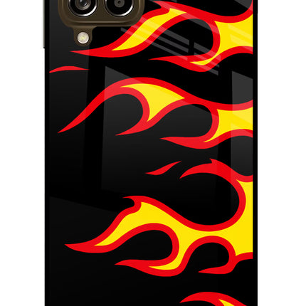 Side Sweep Flames Samsung M53 5G Glass Case