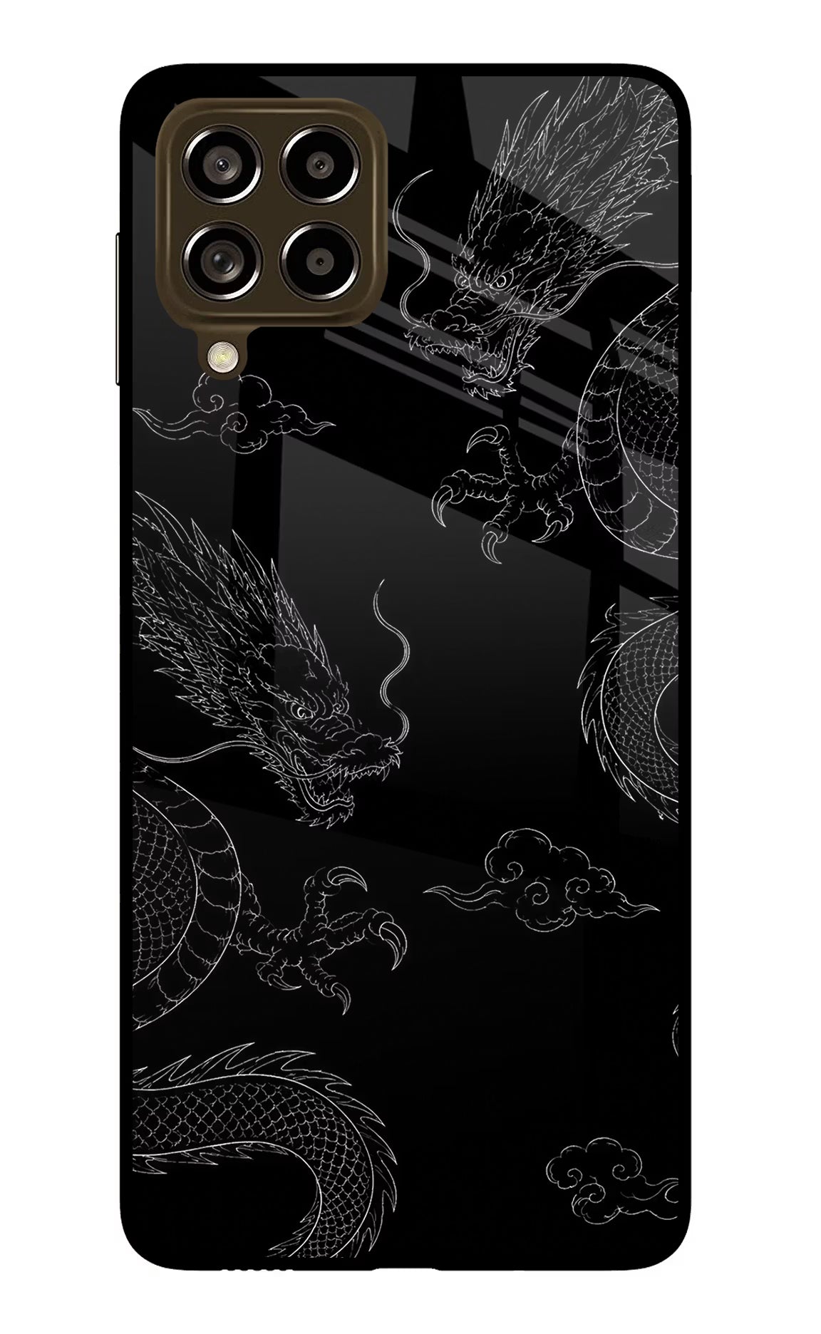 Twin Dragons Samsung M53 5G Glass Case Back Cover by Casekaro