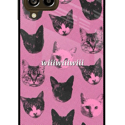 Pink Cats Samsung M53 5G Glass Case