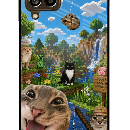 Minecraft Cat Chaos Samsung M53 5G Glass Case