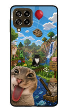 Minecraft Cat Chaos Samsung M53 5G Glass Case