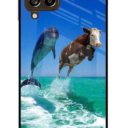 Dolphin vs Cow Samsung M53 5G Glass Case