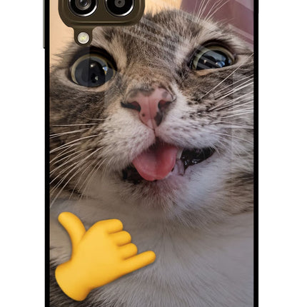 Silly Cat Call Samsung M53 5G Glass Case
